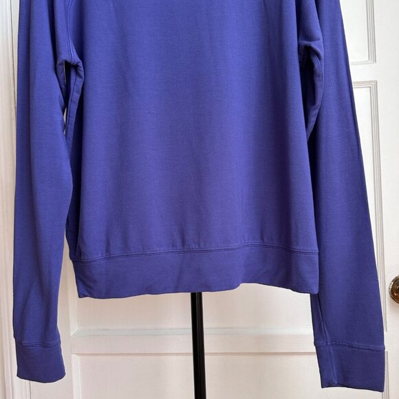 Oprah Rec Stripe & Stare Women's Sweatshirt Sapphire Blue Sz M Soft Stretch $99 - Picture 6 of 9